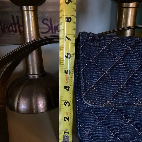 Blue Quilted Denim Crossbody Bag - Picture 6 of 11